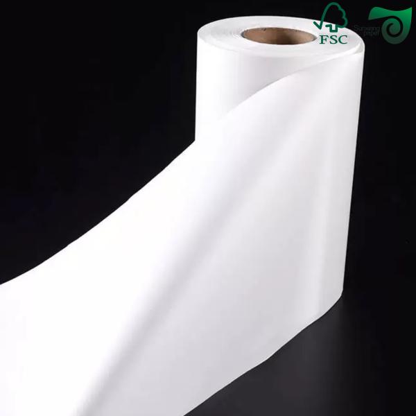 FSC Certified Virgin White Kraft Paper Rolls 24 35  150gsm 170gsm 190gsm  For Paper Bags