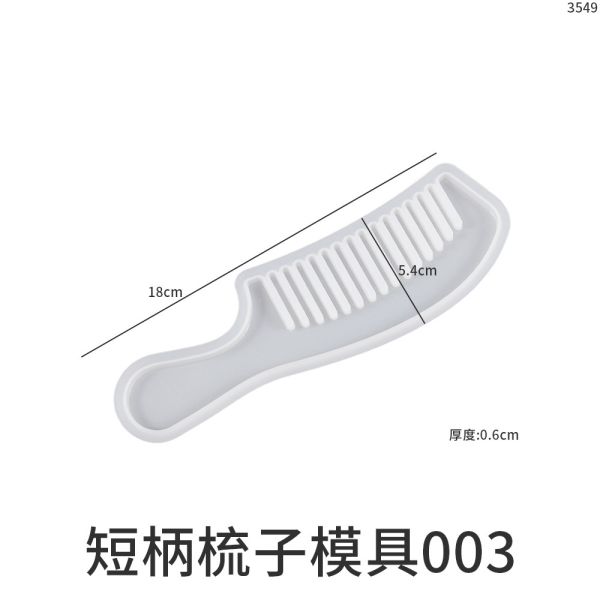 Crystal Drip Glue DIY Comb Mold Regular Comb Handmade 4 Long Short Crescent Combs Mirror Silicone Mold