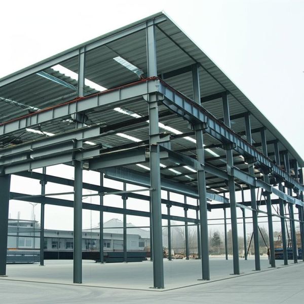 Q345 Main Steel Frame Prefab Steel Workshop with Z or C Purlin for More Than 50 Years Service Life