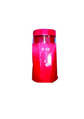 Polyester Safety Protection Products Cylindrical Fire Extinguisher Cover Red Color