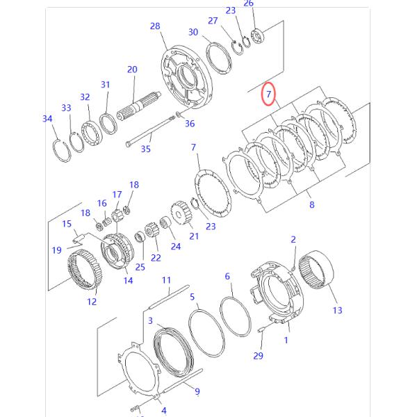 23S-15-12720 Диск трения Komatsu 23S1512720 Плита GD505A GD511A GD521A GD525A GD605A