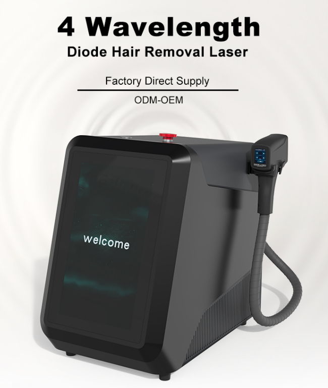 4 Wavelengths Diode Laser Hair Removal Machine Painless Permanent