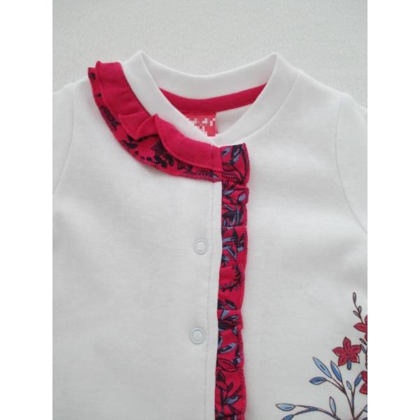 Cotton Interlock 220G Personalised Baby Pyjamas Long Sleeve With Feet Frills Along Placket