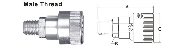 250PSI Pneumatic Quick Release Coupling S Series For Schrader Interchange