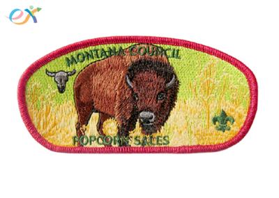 100% Embroidery Boy Scout Patches Polyester Material With Merrow Border
