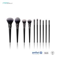 Brosse de lecture cosmétique de maquillage de poignée en bois 10pcs avec le laser Logo On Ferrule