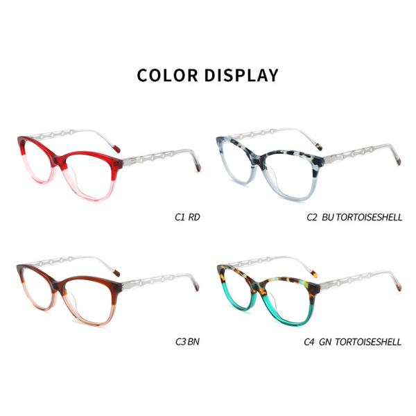 Стекла глаза кота ацетата ясных женщин объектива классические обрамляют особенную ширину 2,08