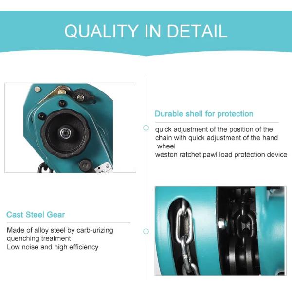 50T 1.5m Lifting 250Kg SS Hand Operated Chain Hoist