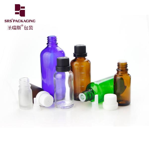 5ml 10ml 15ml 20ml 30ml 50ml 100ml Empty Green Blue Amber Clear Glass Bottle With CRC Cap Child Proof Bottles