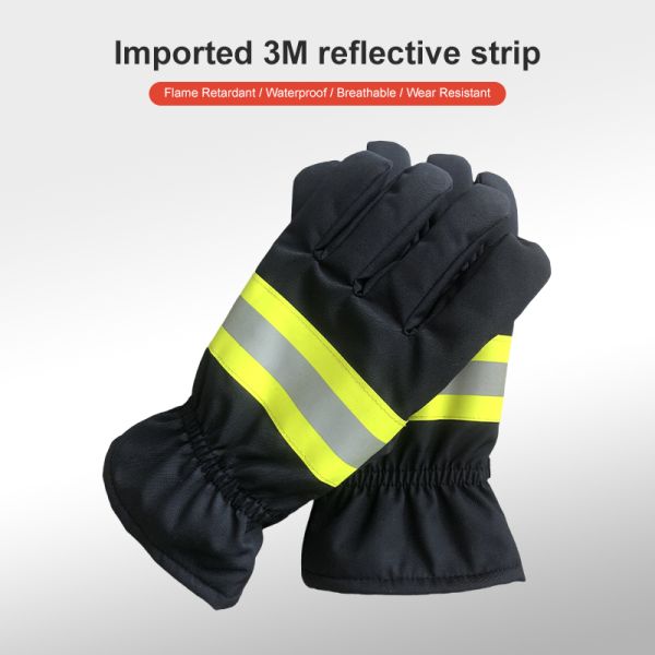 Firefighter Work Gloves Nomex Aramid Five-Finger Waterproof Breathable Flame Resistant 4 Protection for Emergency Firefighting