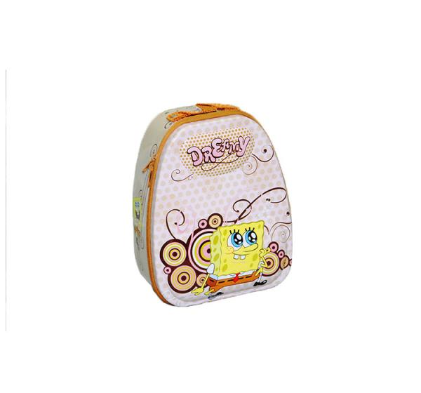 Tote Knapsack Type Cartoon Metal Box , Food Grade Tin Childrens Lunch Bags
