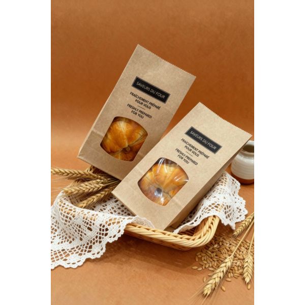 Customized Window SOS Kraft Bakery Bag Bread Bag Food Bag With Clear Window Use For Baked Food Tough And Good Tear Resistance