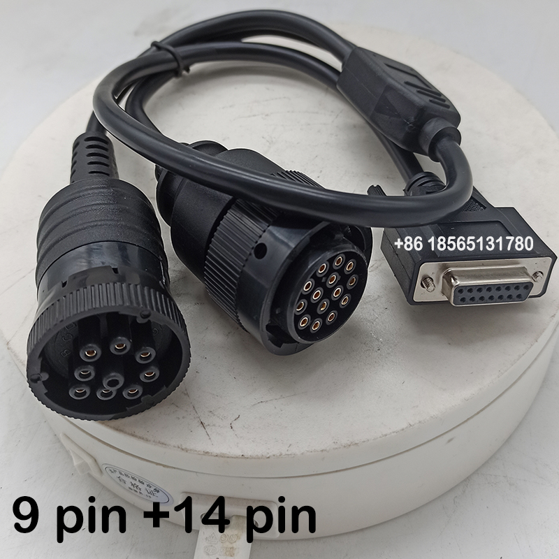 For  ET3 9+14 Pin Cable 9 Pin and 14 Pin Truck Excavator Diagnostic Tool III Communication Adapter III