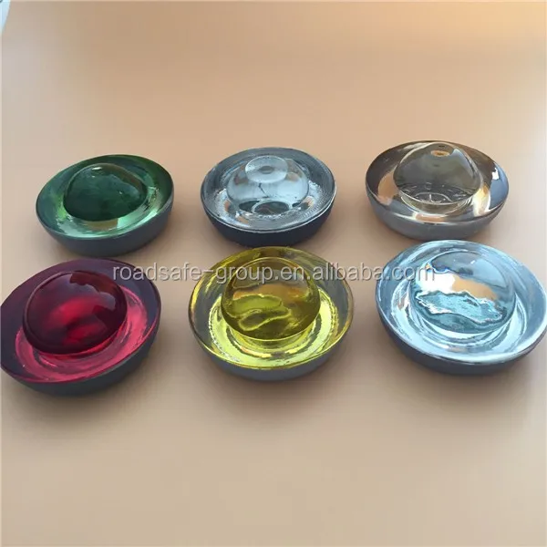 ROADSAFE Glass Road Stud Traffic Cat Eye Reflector Glass Warning Light Glow In The Dark Dock Lights Driveway Road Marker Light
