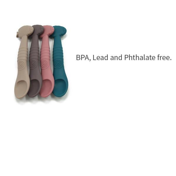 Hygienic Silicone LFGB Baby Self Feeding Spoon Lead Phthalate Free