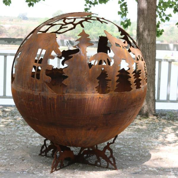 1000mm Corten Steel Gas Fire Pit Customized Available