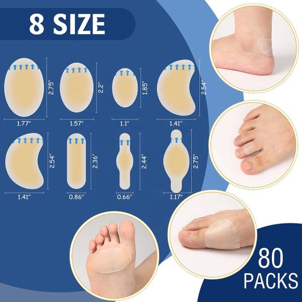 Medical Hydrocolloid Dressing Invisible Patches 1.7x6.1cm For Fingers Toes Heels