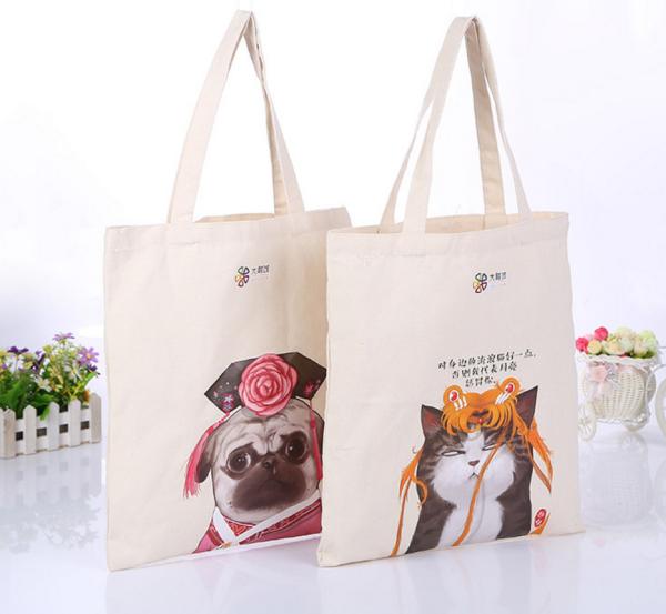 Cute Cartoon Cat Print Animals Foldable Reusable Shopping Bags China Factory Wholesale