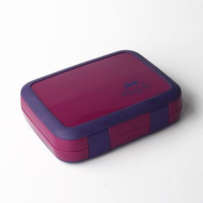 Container de armazenamento de alimentos ecológico de 4 compartimentos para crianças 1160ml roxo