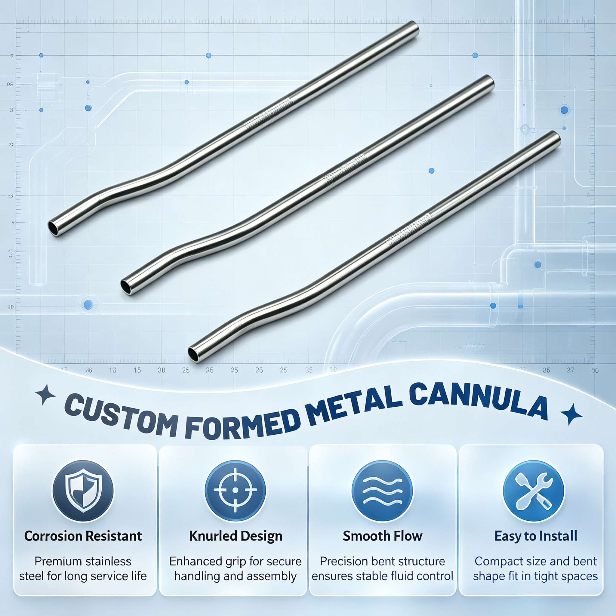 Customized Knurled Small Bent Tube for Precision CNC Bending