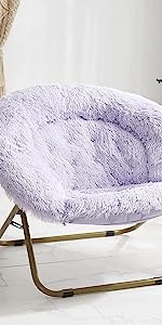 Folding Moon Chair - Large Saucer UFO Chair with Collapsible Metal Frame, Moon Round Camping Chair