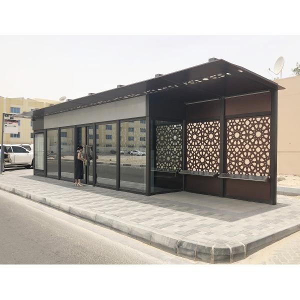 Public Aluminum WiFi 2m2 Prefabricated Bus Shelters