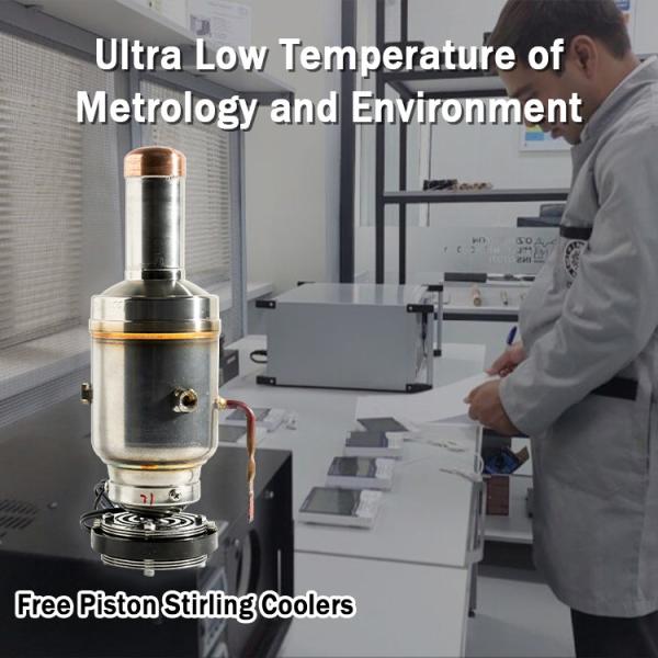 Criocooler de Stirling de pistão livre de temperatura ultra baixa 130K Refrigerador com refrigerante de hélio