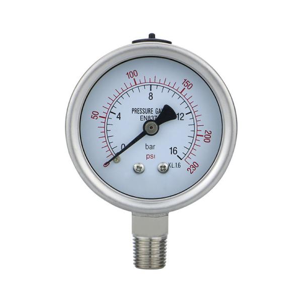 16bar 2.5-inch NPT1/4 Thread Connection 304ss Stainless Steel Pressure Gauges