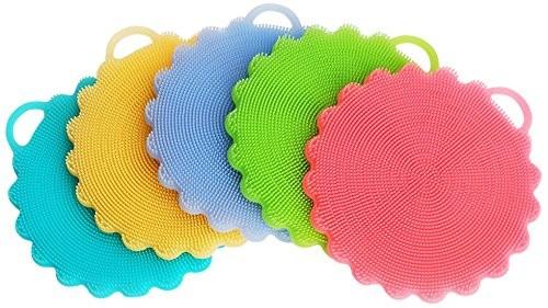 Wholesale Soft Easy To Clean Flower Shape Silicone Dish Sponge For Kitchen