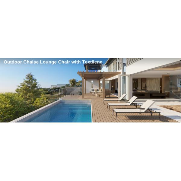 Outdoor Lounge Chair Set Aluminum Patio Chaise Lounger Side Table and Pillow Outside Pool Beach Sunbathing Tann