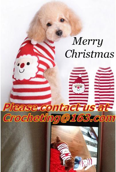 Dog snowflake pattern jacquard sweater, sweaters, crochet Pet Sweater, knit dog sweaters