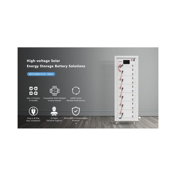 Four Modules 204.8V100Ah High Voltage Rack Stacked Installation LiFePO4 Phosphate Lithium Iron Solar Storage Batteries for Home