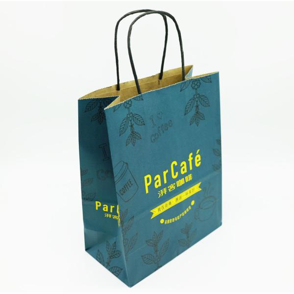 Eco Printed Paper Bags With Handles , Custom Printed Paper Shopping Bags