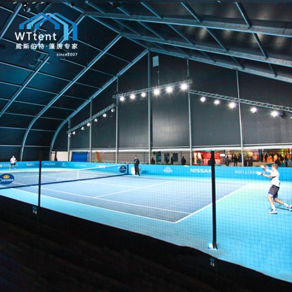 Silver Curved Tent PVC Cover , Sports Marquee Sandwich Panel Wall