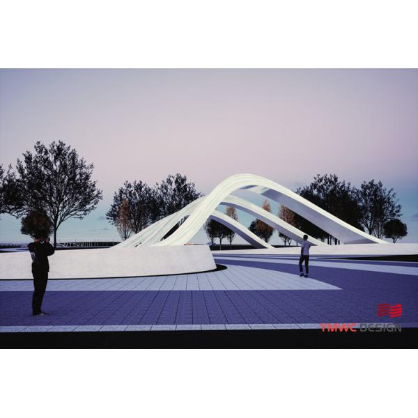 Customizable Design Modern Stainless Steel Hollowed Out Art Arch Sculpture for Outdoor