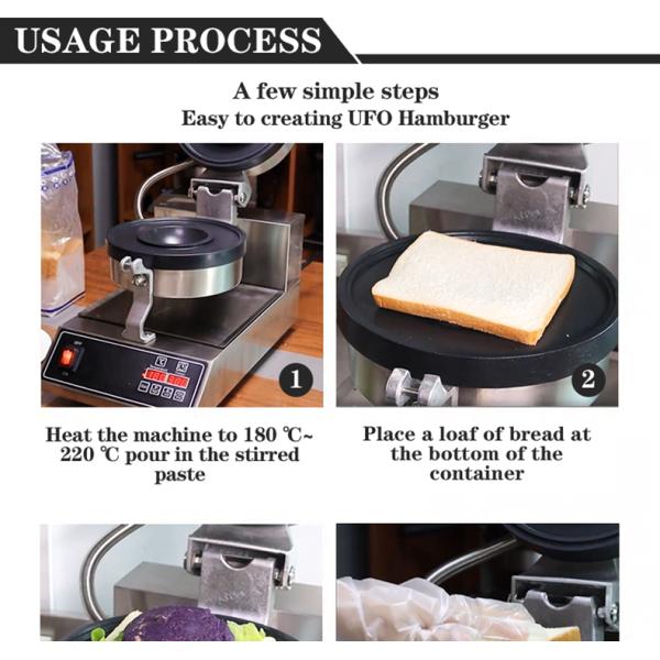 Электрический вафли-производитель НЛО из нержавеющей стали и регулируемый термостат для приготовления закусок