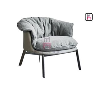 Upholstered Unfolder 0.6cbm Metal Base Sofa Chair Height 45cm