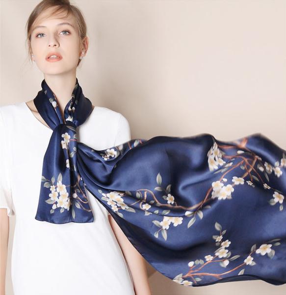 Breathable Scarf Custom Silk Neck Scarf Women 100% Silk Printed High Quality Scarves