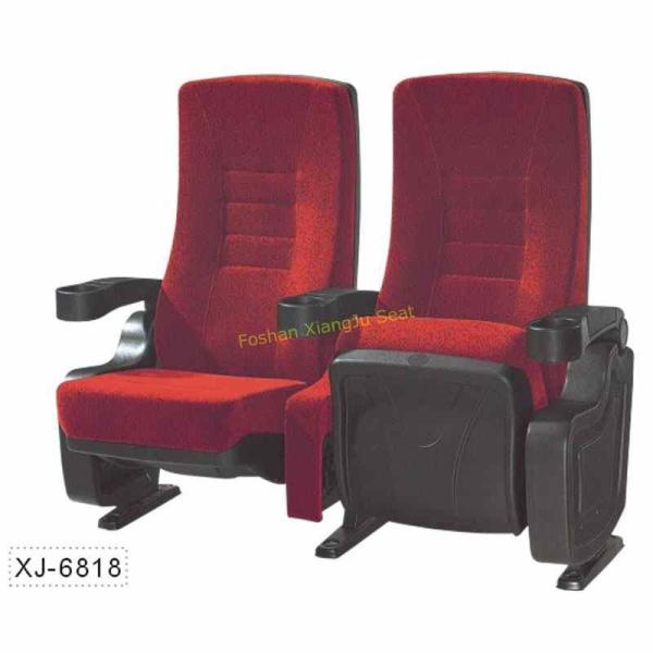 Luxury Red Velvet VIP Cinema Seating With Plastic Cup Holder / Movie Theater Chairs