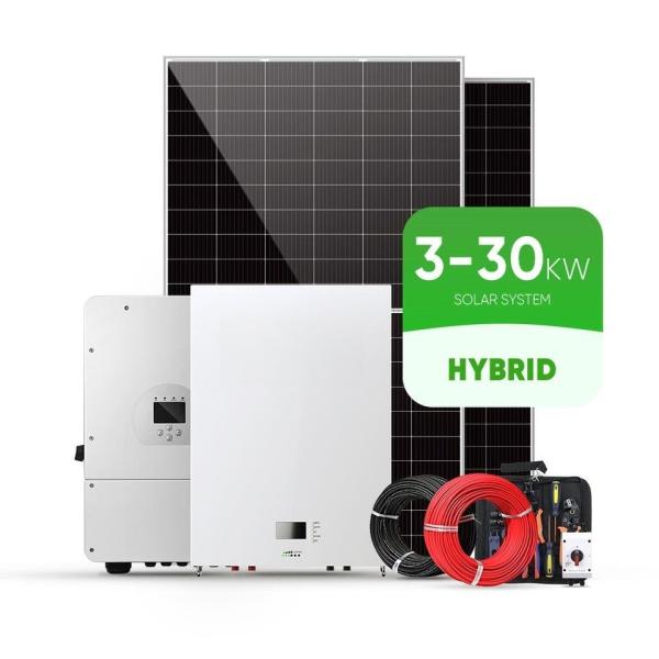Sistema híbrido de painéis solares completos