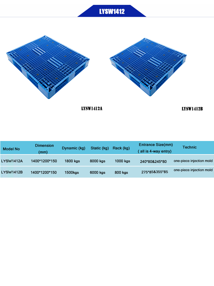 Паллет двухлобное 1400x1200mm прочного евро PP девственницы пластиковый