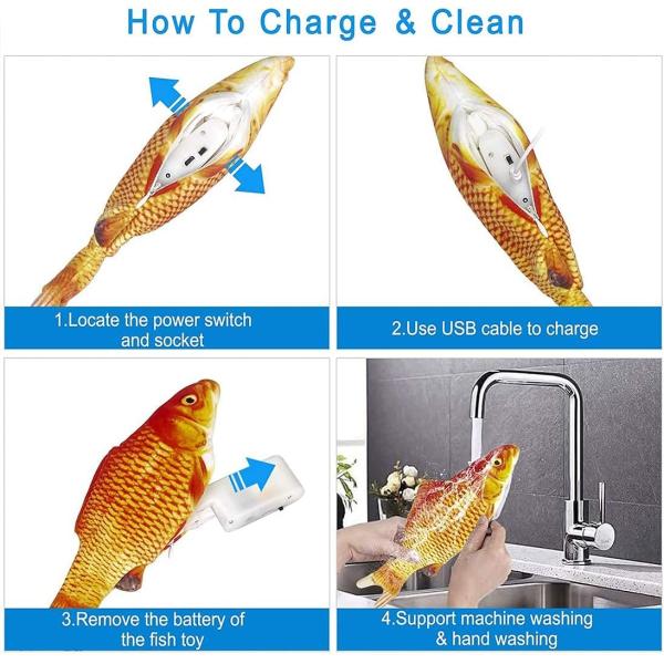 Power-driven Creative 3D Carp Fish Shape Cat Toy Safe and Popular for Pet Gifts