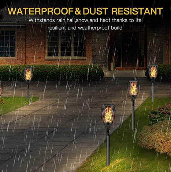 Warm White 121mm 5.5W Flame Solar Garden Lights