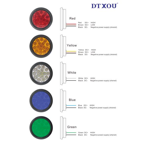 Cheap price 4'' round truck led tail light 12V/24V/10-30V