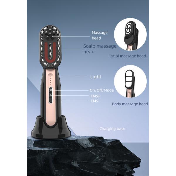 Multifunctional Electric Massage Comb Smart EMS Vibration Red Blue Light Face Body Skin Care Hair Growth