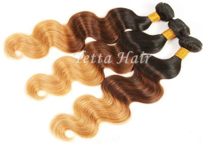 Weave brasileiro do cabelo de 3 extensões naturais do cabelo de Ombre da onda do corpo do tom