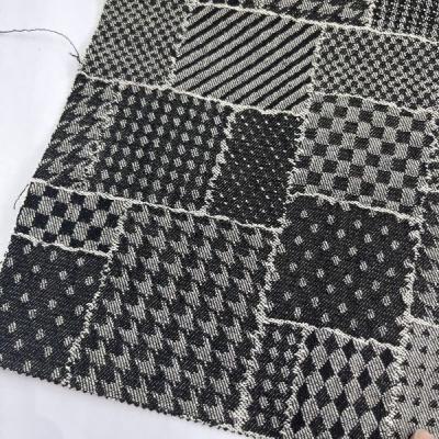 Stunning Patchwork Jacquard Cloth Material Woven Denim Fabric 9.5 Oz