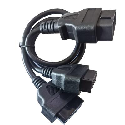 Cabo de extensão do varredor do divisor Obd2 de Y, cabo diagnóstico de Obdii dos dispositivos do registrador