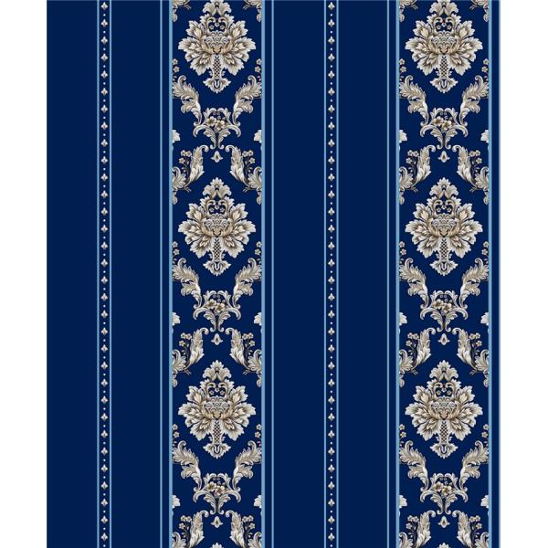 Blue Italian Embossed Vinyl Removable Wallpaper Decorated For Bedroom