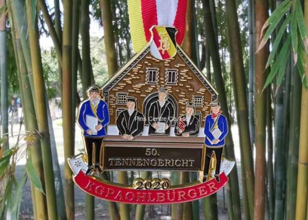Silkcreen Printing Die Casting Carnival Medal Gold And Silver Plating